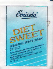 Sobres de edulcorantes de la marca de café EMICELA. Sobres de edulcorantes de la marca de café EMICELA.