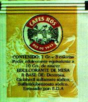 Sobres de edulcorantes de España de la marca de café ROS. Sobres de edulcorantes de España de la marca de café ROS.
