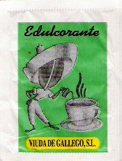Sobres de edulcorantes de la marca de café VIUDA de GALLEGO Sobres de edulcorantes de la marca de café VIUDA de GALLEGO
