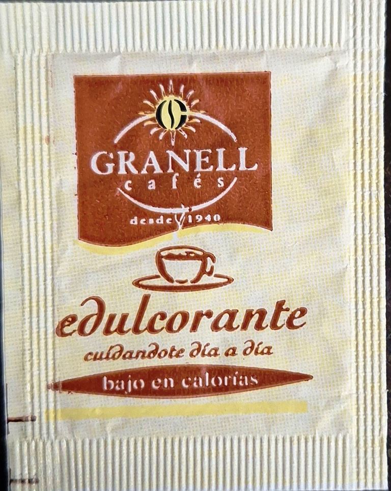 Sobres de edulcorantes de la marca de café GRANELL. Sobres de edulcorantes de la marca de café GRANELL.