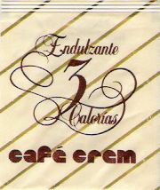 Sobres de edulcorantes de la marca de café CREM. Sobres de edulcorantes de la marca de café CREM.