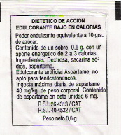 Sobres de edulcorantes de la marca de café DELSAMS. Sobres de edulcorantes de la marca de café DELSAMS.