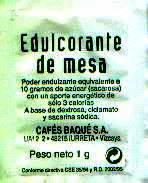 Sobres de edulcorantes de la marca de café BAQUE. Sobres de edulcorantes de la marca de café BAQUE.