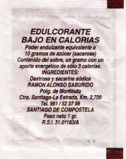 Sobres de edulcorantes de España de la marca de café SABORA. Sobres de edulcorantes de España de la marca de café SABORA.