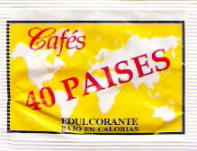 Sobres de edulcorantes de la marca de café 40 paises. Sobres de edulcorantes de la marca de café 40 paises.