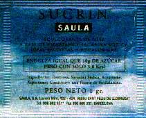 Sobres de edulcorantes de España de la marca de café SAULA. Sobres de edulcorantes de España de la marca de café SAULA.