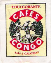 Sobres de edulcorantes de la marca de café CONGO. Sobres de edulcorantes de la marca de café CONGO.