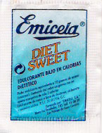 Sobres de edulcorantes de la marca de café EMICELA. Sobres de edulcorantes de la marca de café EMICELA.