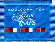 Sobres de edulcorantes de España de la marca de café LA FLOR DEL CAFÉ. Sobres de edulcorantes de España de la marca de café LA FLOR DEL CAFÉ.