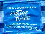 Sobres de edulcorantes de España de la marca de café LA FLOR DEL CAFÉ. Sobres de edulcorantes de España de la marca de café LA FLOR DEL CAFÉ.