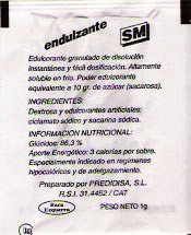 Sobres de edulcorantes de la marca de café 3JP. Sobres de edulcorantes de la marca de café 3JP.