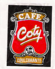 Sobres de edulcorantes de la marca de café COTY. Sobres de edulcorantes de la marca de café COTY.