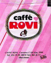 Sobres de edulcorantes de España de la marca de café ROVI. Sobres de edulcorantes de España de la marca de café ROVI.