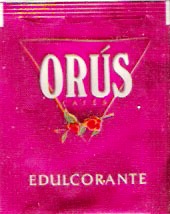 Sobres de edulcorantes de España de la marca de café ORUS. Sobres de edulcorantes de España de la marca de café ORUS.