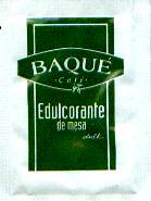 Sobres de edulcorantes de la marca de café BAQUE. Sobres de edulcorantes de la marca de café BAQUE.