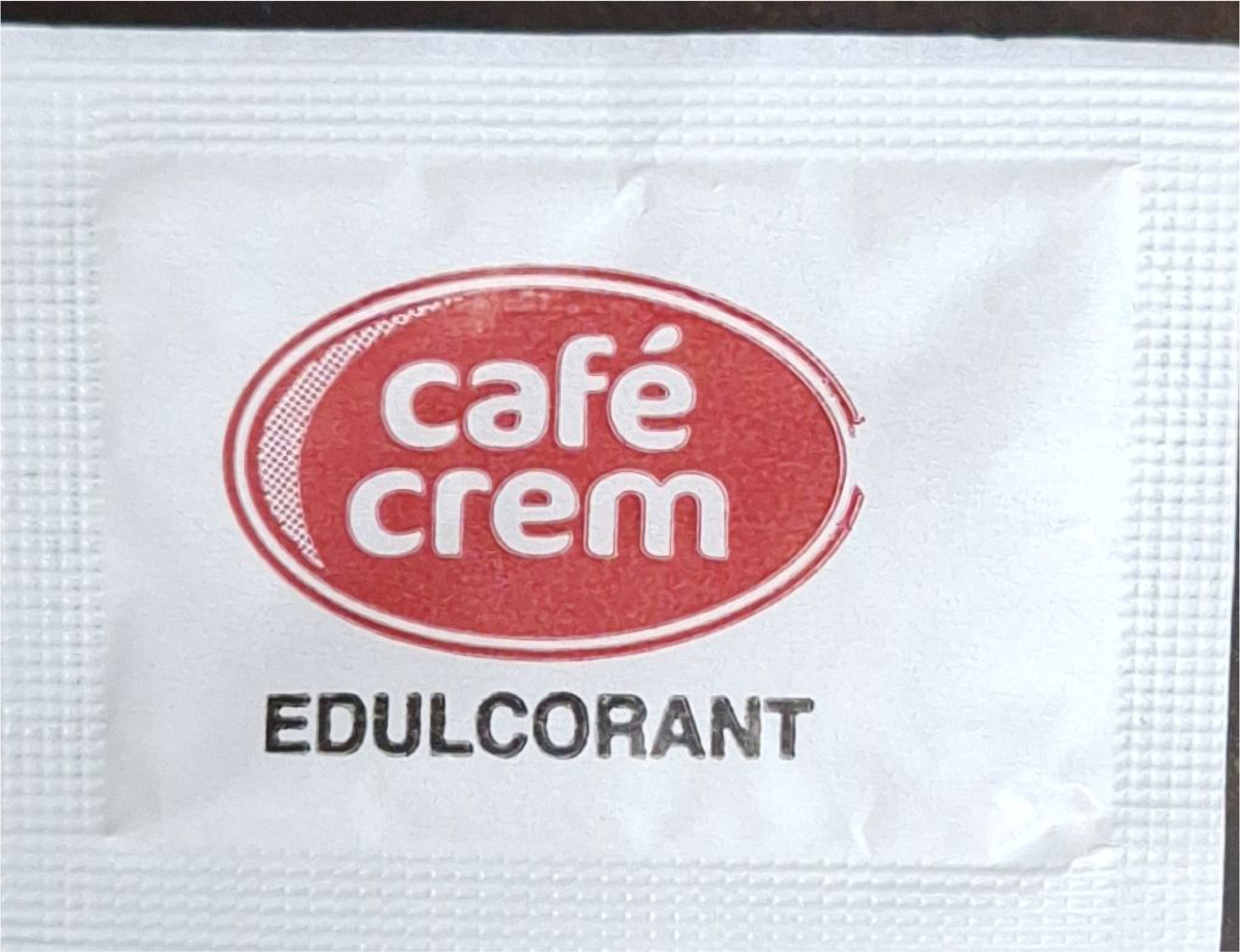 Sobres de edulcorantes de la marca de café CREM. Sobres de edulcorantes de la marca de café CREM.
