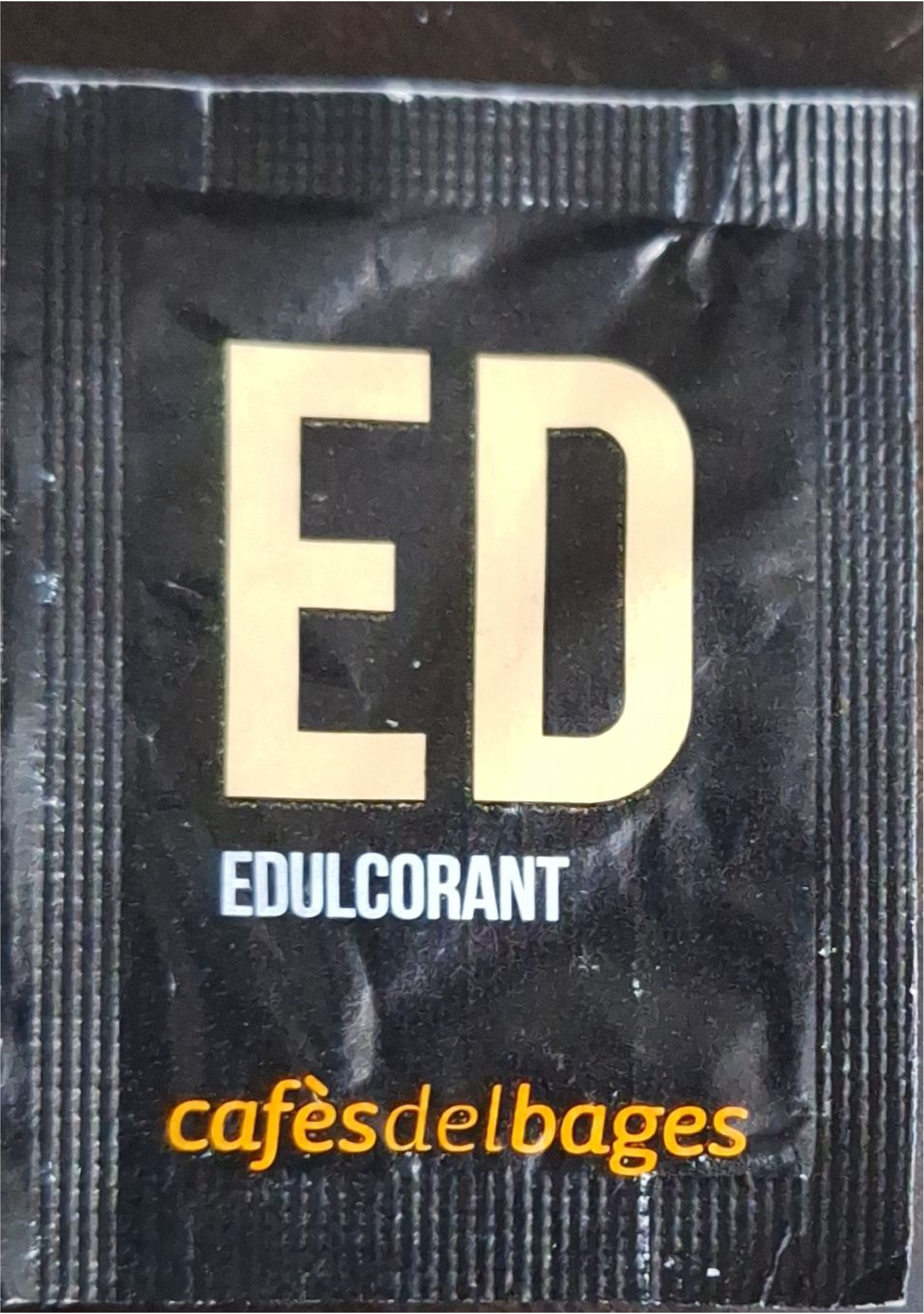 Sobres de edulcorantes de la marca de café DEL BAGES. Sobres de edulcorantes de la marca de café DEL BAGES.