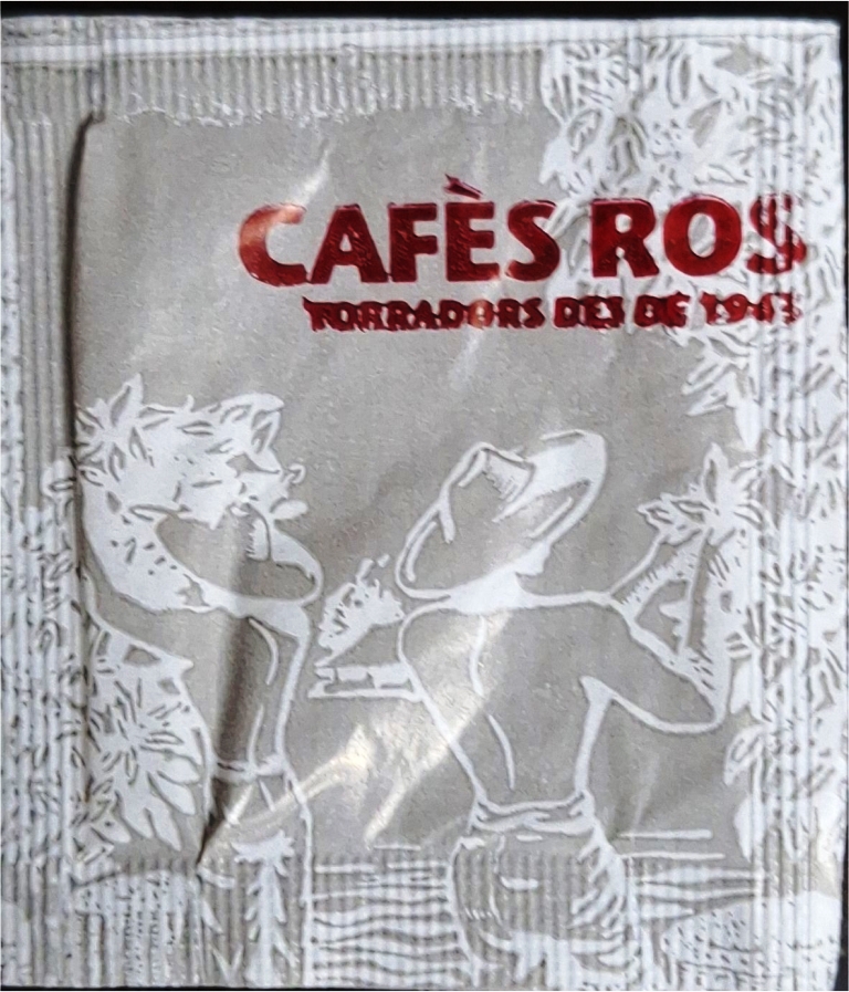 Sobres de edulcorantes de España de la marca de café ROS. Sobres de edulcorantes de España de la marca de café ROS.