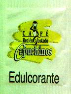 Sobres de edulcorantes de la marca de café CAPUCHINOS. Sobres de edulcorantes de la marca de café CAPUCHINOS.