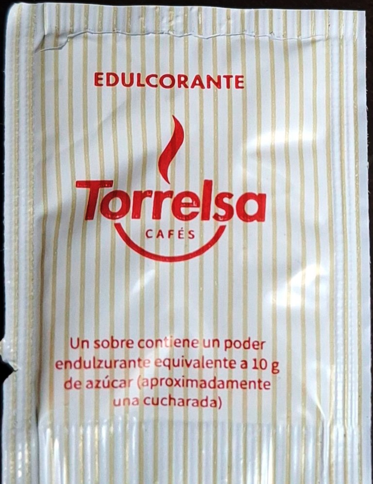 Sobres de edulcorantes de España de la marca de café TORRELSA. Sobres de edulcorantes de España de la marca de café TORRELSA.