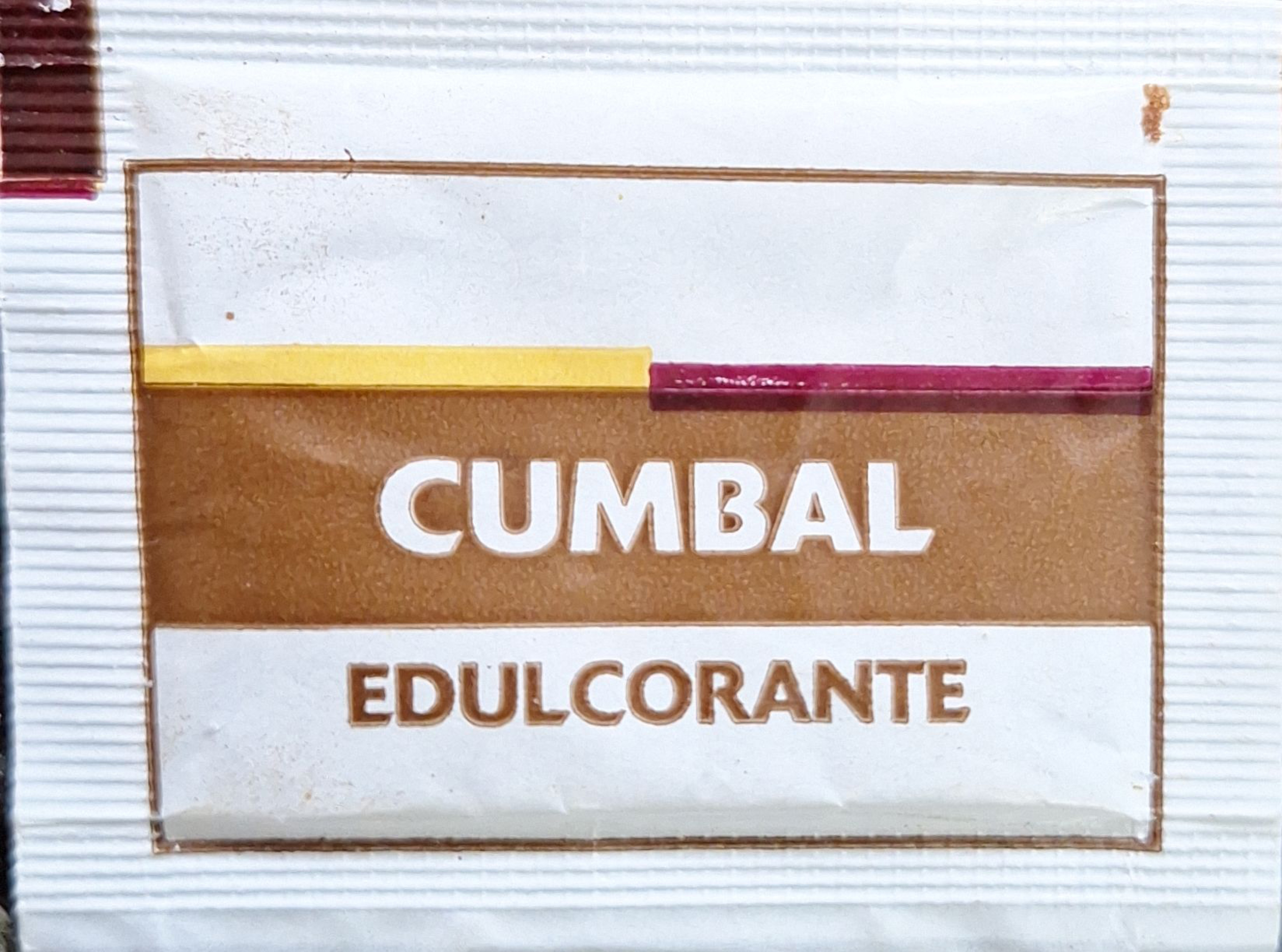 Sobres de edulcorantes de la marca de café CUMBAL. Sobres de edulcorantes de la marca de café CUMBAL.
