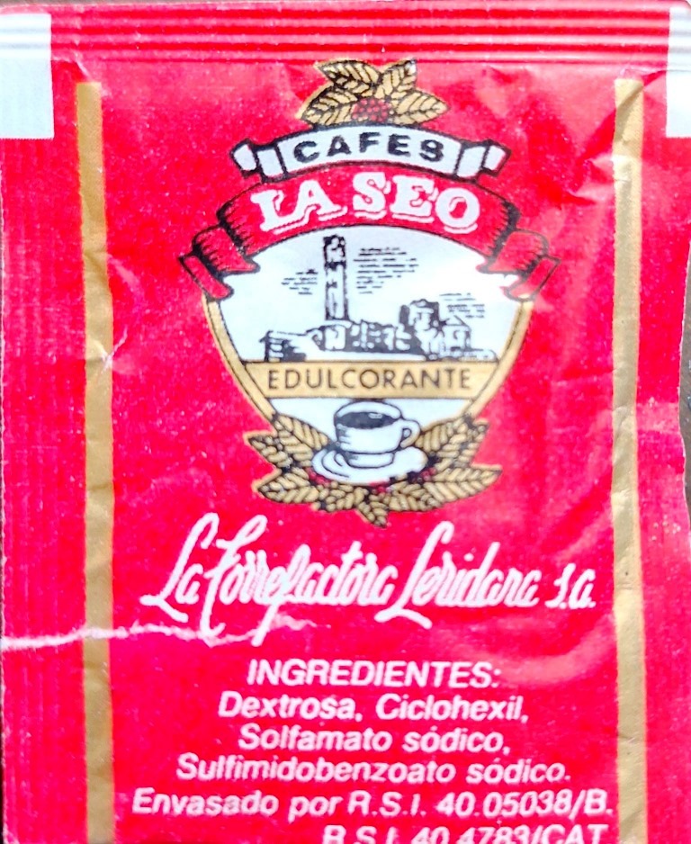 Sobres de edulcorantes de España de la marca de café TORRELSA LA SEO. Sobres de edulcorantes de España de la marca de café TORRELSA LA SEO.