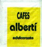 Sobres de edulcorantes de la marca de café ALBERTI. Sobres de edulcorantes de la marca de café ALBERTI.
