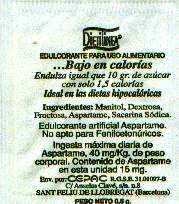 Sobres de edulcorantes de la marca de café ALBERTI. Sobres de edulcorantes de la marca de café ALBERTI.