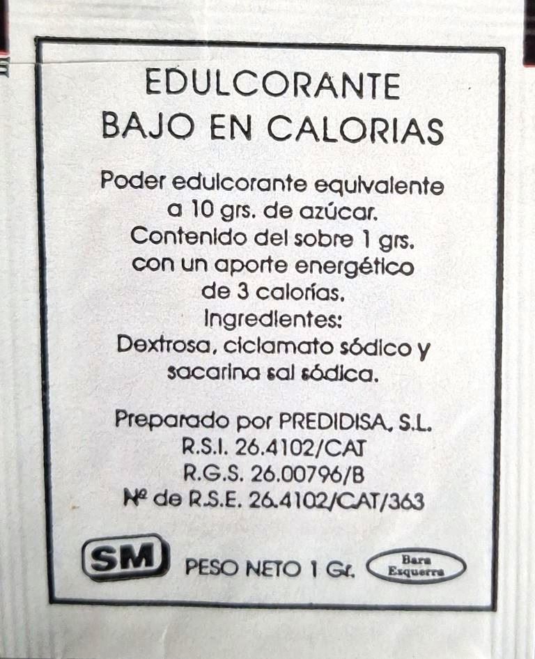 Sobres de edulcorantes de la marca de café HERVAS. Sobres de edulcorantes de la marca de café HERVAS.