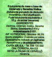 Sobres de edulcorantes de la marca de café 3JP. Sobres de edulcorantes de la marca de café 3JP.