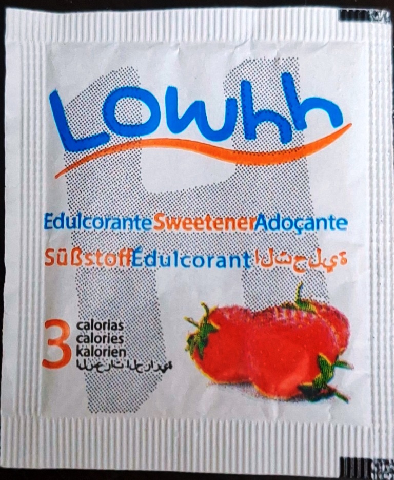 Sobres de edulcorantes de la marca de edulcorante LOWHH. Sobres de edulcorantes de la marca de edulcorante LOWHH.