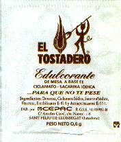 Sobres de edulcorantes de la marca de café EL TOSTADERO. Sobres de edulcorantes de la marca de café EL TOSTADERO.