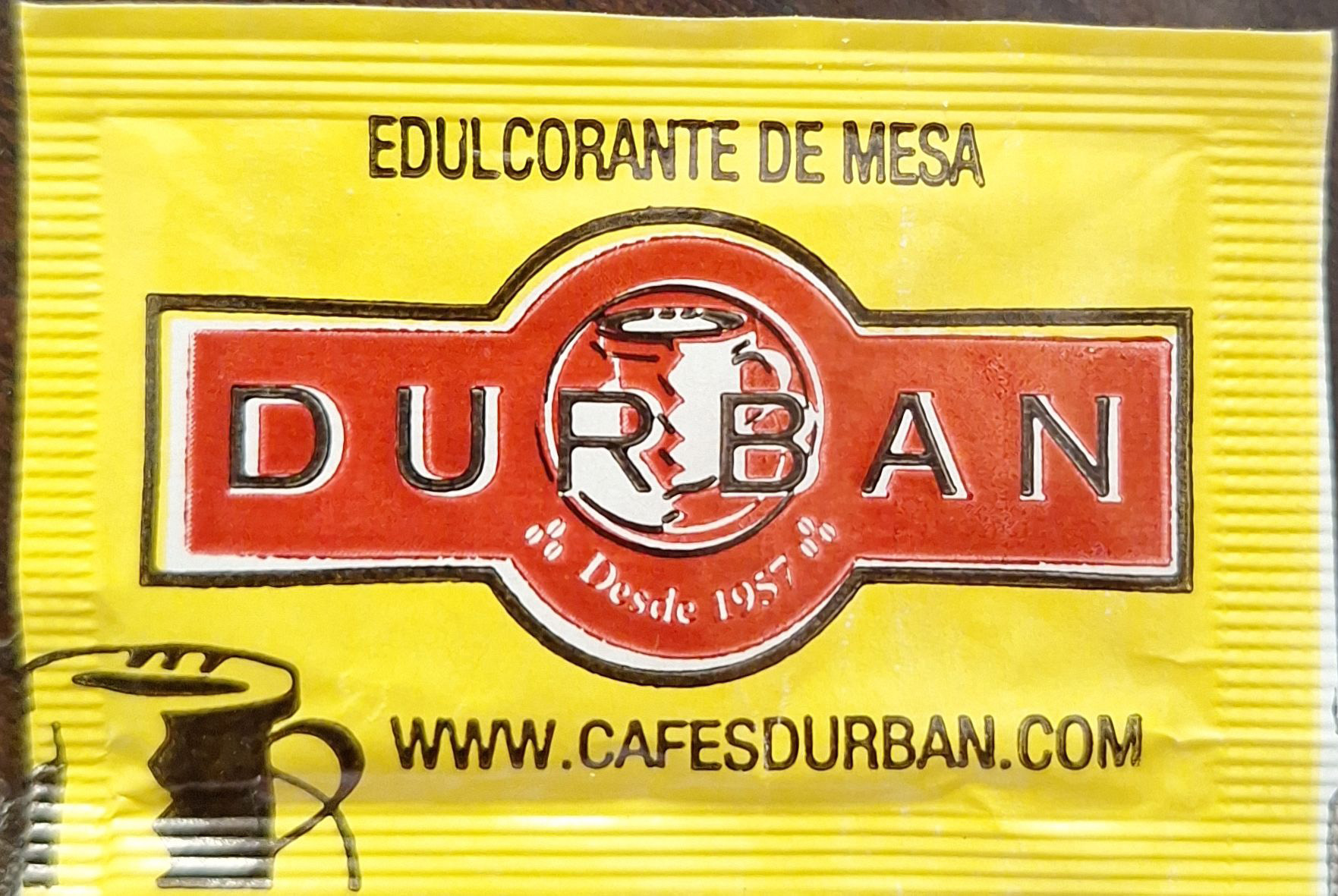 Sobres de edulcorantes de la marca de café DURBAN. Sobres de edulcorantes de la marca de café DURBAN.