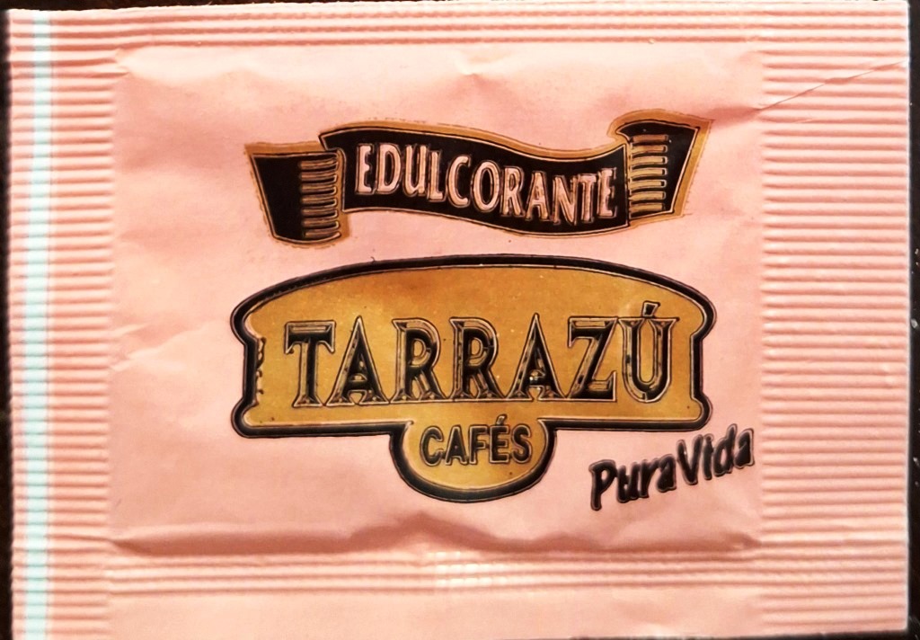 Sobres de edulcorantes de España de la marca de café TARRAZÚ. Sobres de edulcorantes de España de la marca de café TARRAZÚ.
