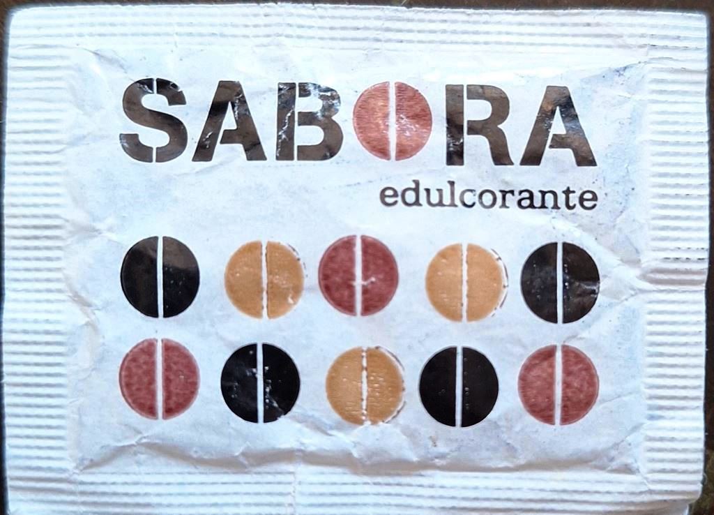 Sobres de edulcorantes de España de la marca de café SABORA. Sobres de edulcorantes de España de la marca de café SABORA.