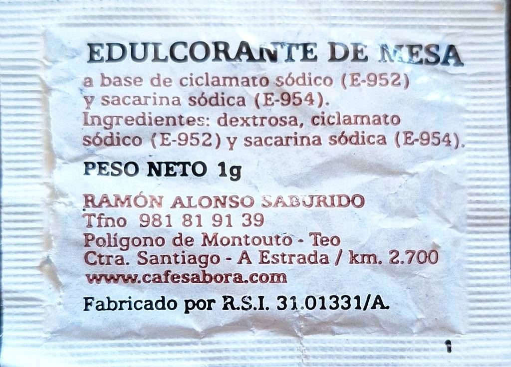 Sobres de edulcorantes de España de la marca de café SABORA. Sobres de edulcorantes de España de la marca de café SABORA.