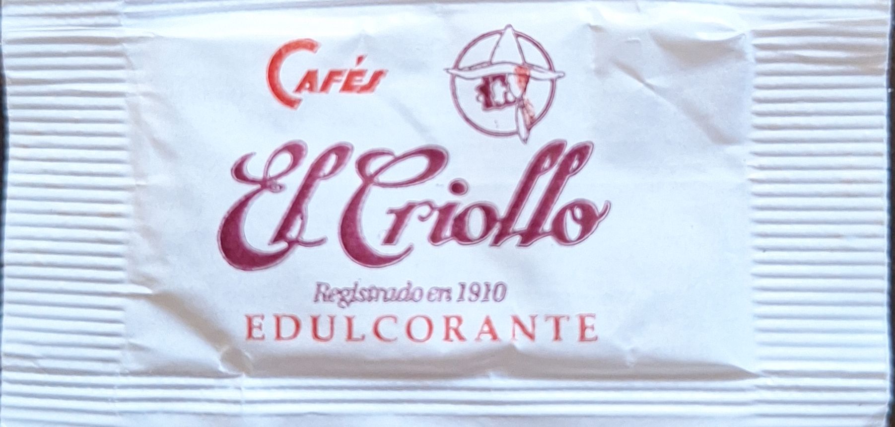 Sobres de edulcorantes de la marca de café EL CRIOLLO. Sobres de edulcorantes de la marca de café EL CRIOLLO.