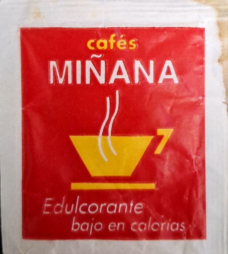 Sobres de edulcorantes de España de la marca de café MIÑANA. Sobres de edulcorantes de España de la marca de café MIÑANA.