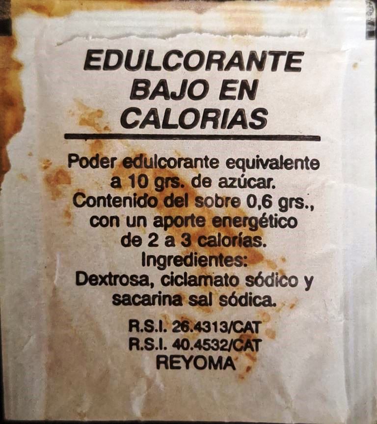 Sobres de edulcorantes de España de la marca de café MIÑANA. Sobres de edulcorantes de España de la marca de café MIÑANA.