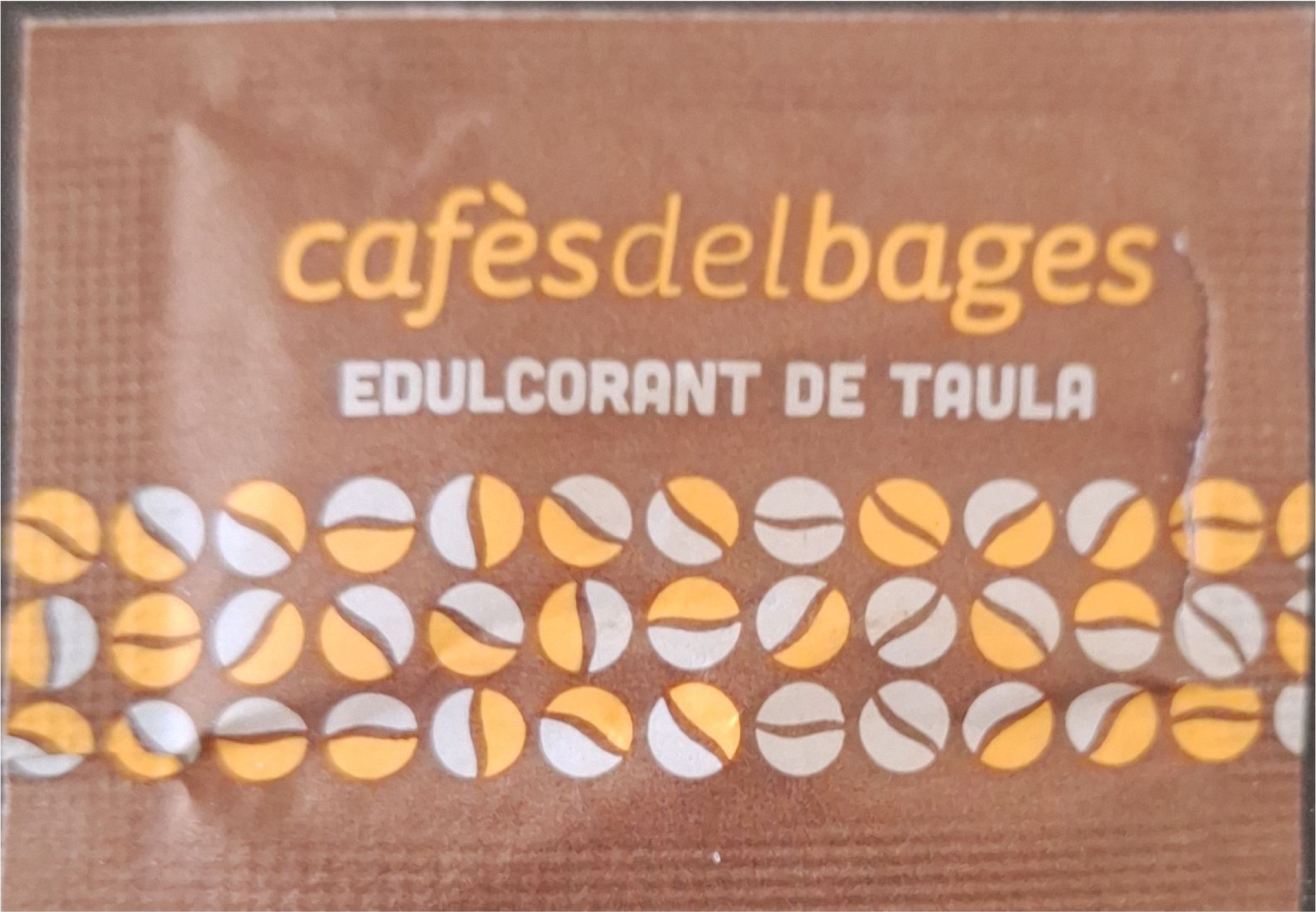 Sobres de edulcorantes de la marca de café DEL BAGES. Sobres de edulcorantes de la marca de café DEL BAGES.