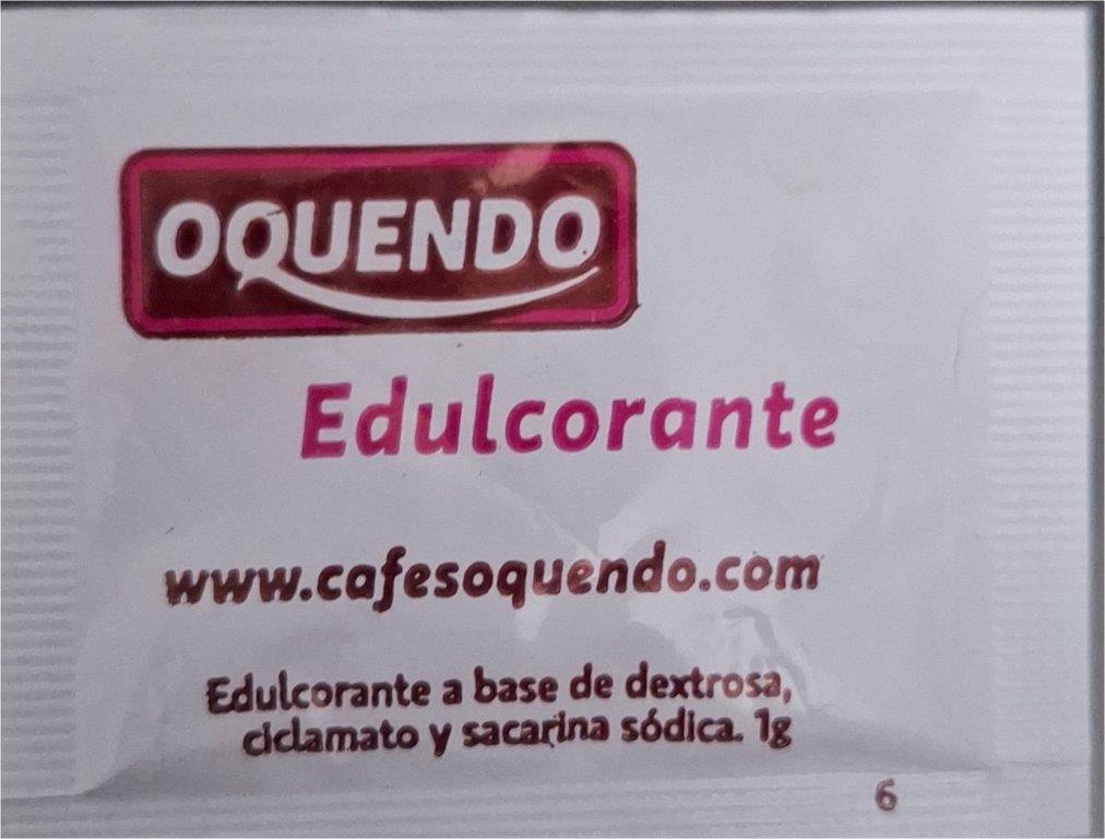 Sobres de edulcorantes de España de la marca de café OQUENDO. Sobres de edulcorantes de España de la marca de café OQUENDO.