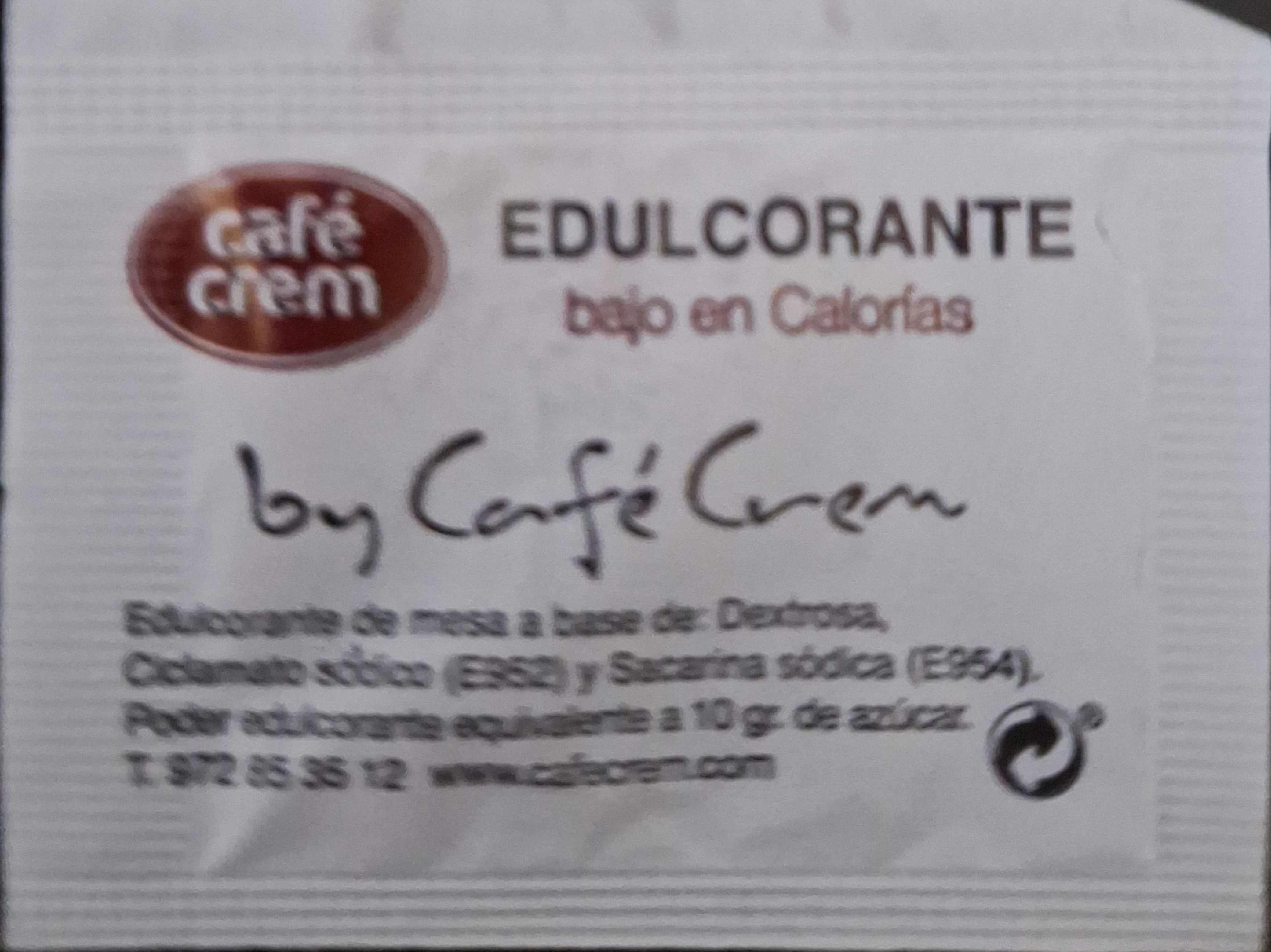 Sobres de edulcorantes de la marca de café CREM. Sobres de edulcorantes de la marca de café CREM.