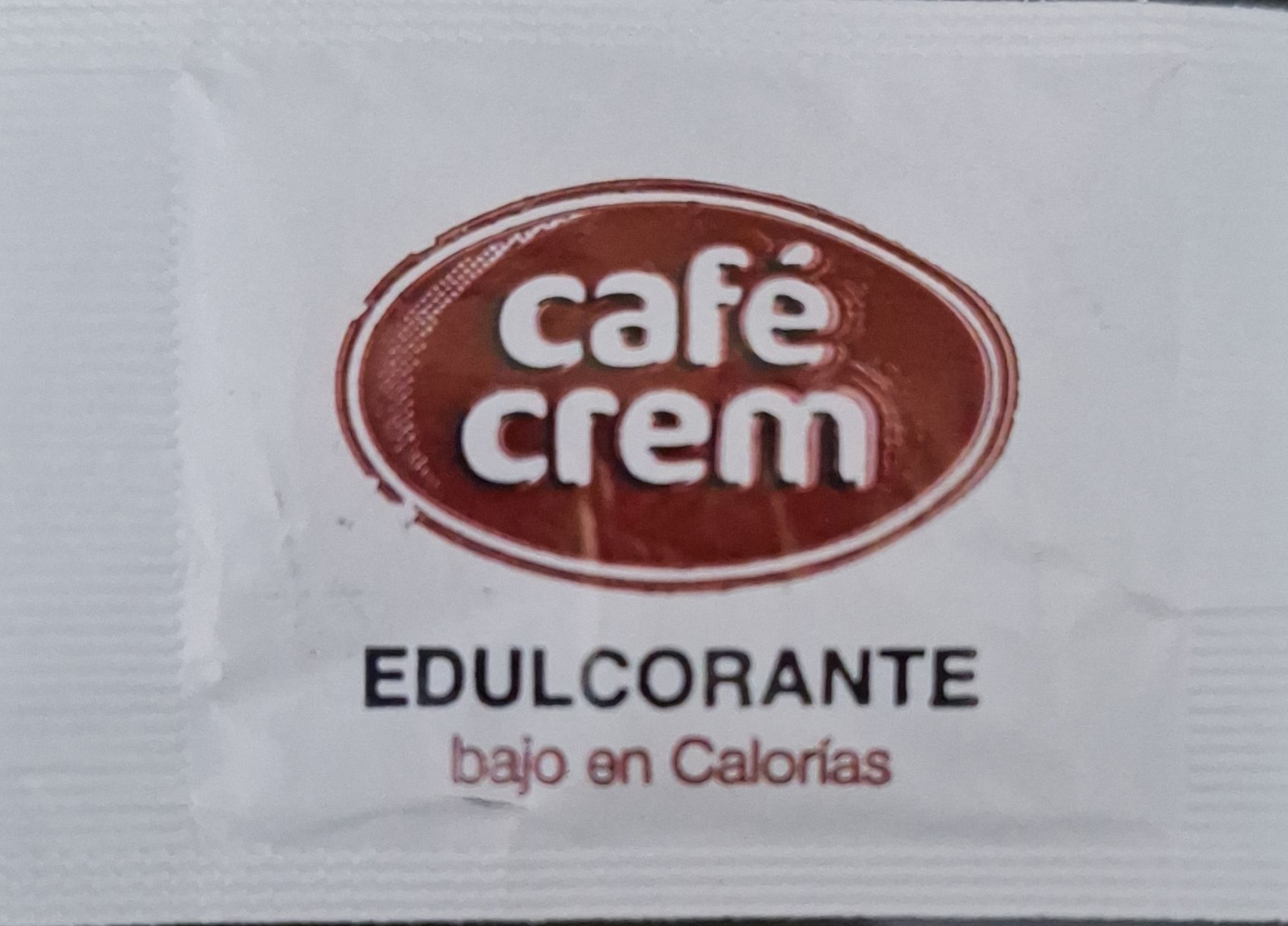 Sobres de edulcorantes de la marca de café CREM. Sobres de edulcorantes de la marca de café CREM.