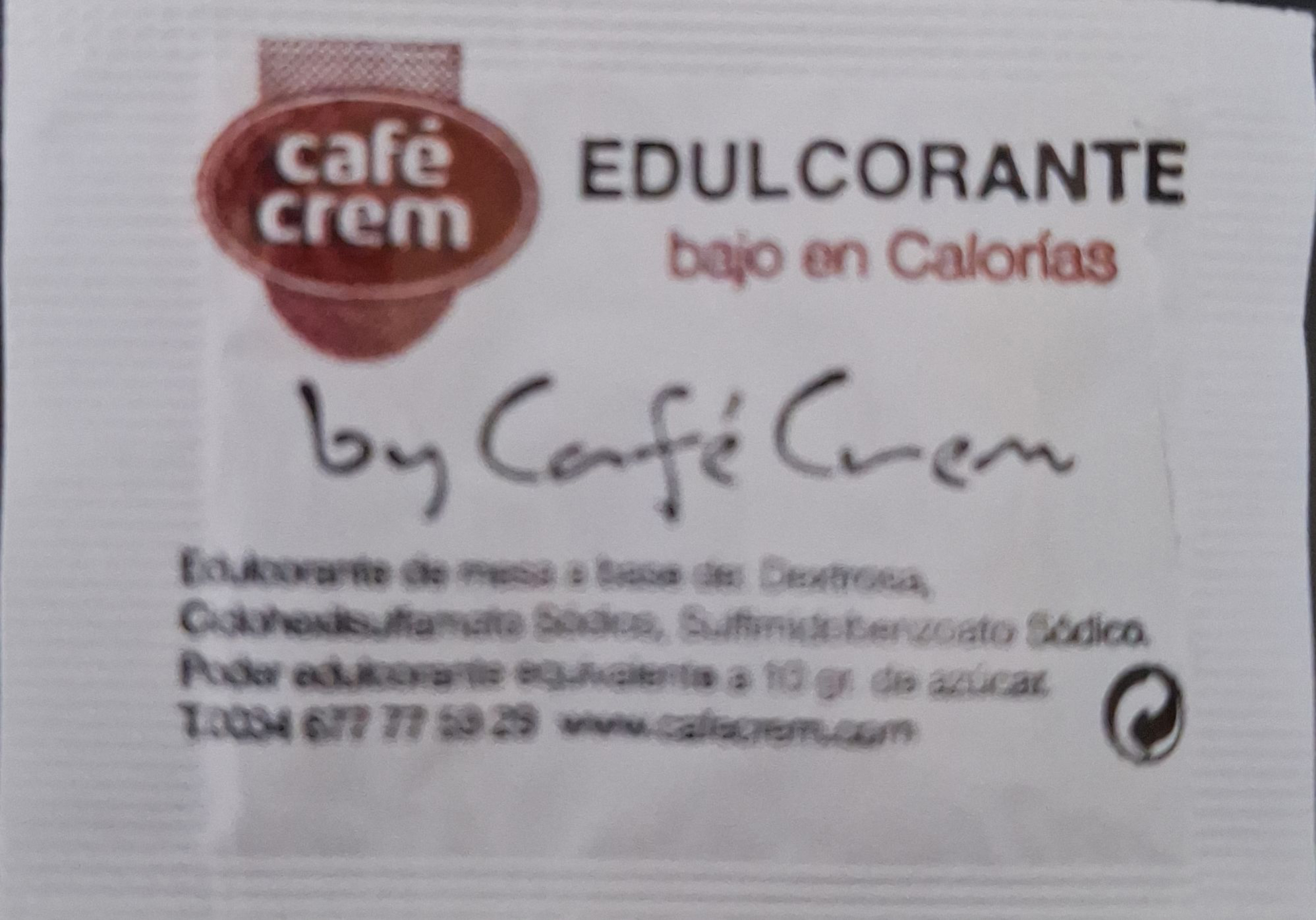 Sobres de edulcorantes de la marca de café CREM. Sobres de edulcorantes de la marca de café CREM.