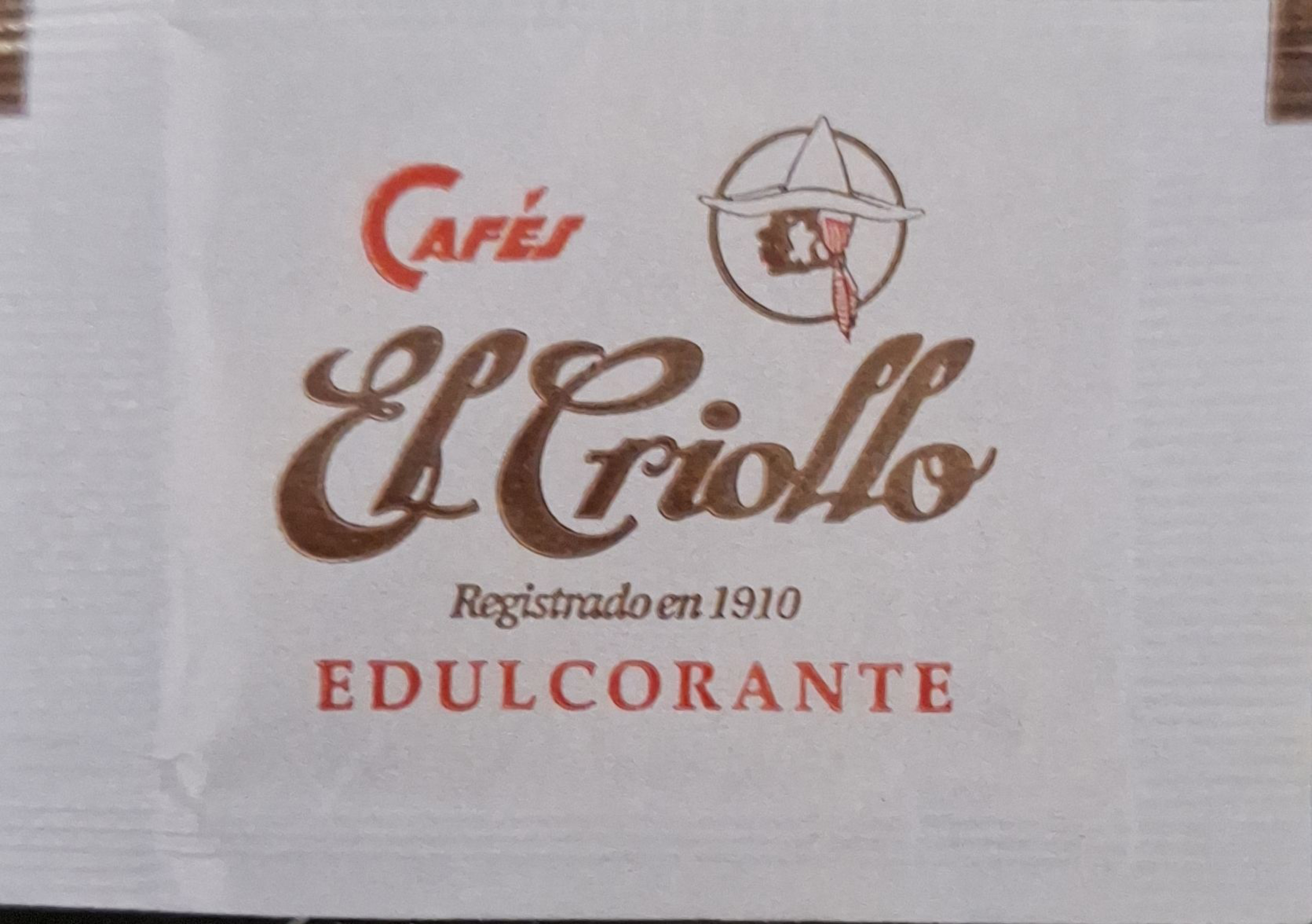Sobres de edulcorantes de la marca de café EL CRIOLLO. Sobres de edulcorantes de la marca de café EL CRIOLLO.