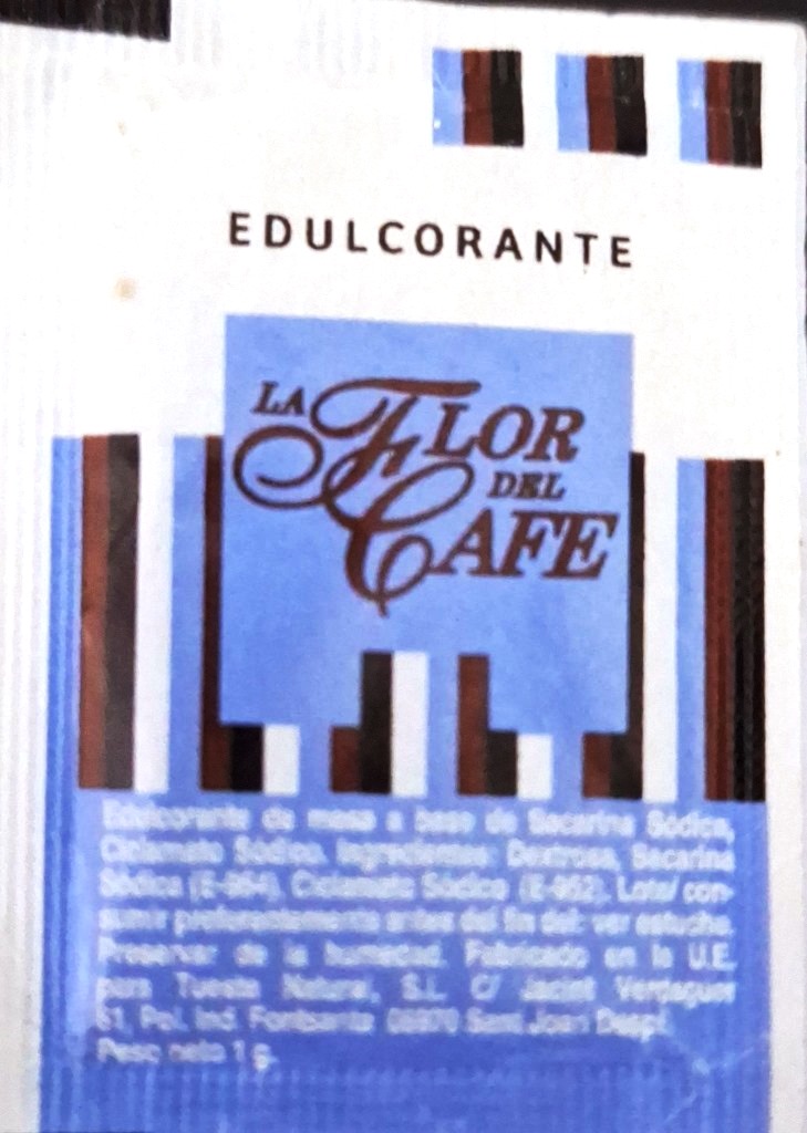 Sobres de edulcorantes de España de la marca de café LA FLOR DEL CAFÉ. Sobres de edulcorantes de España de la marca de café LA FLOR DEL CAFÉ.