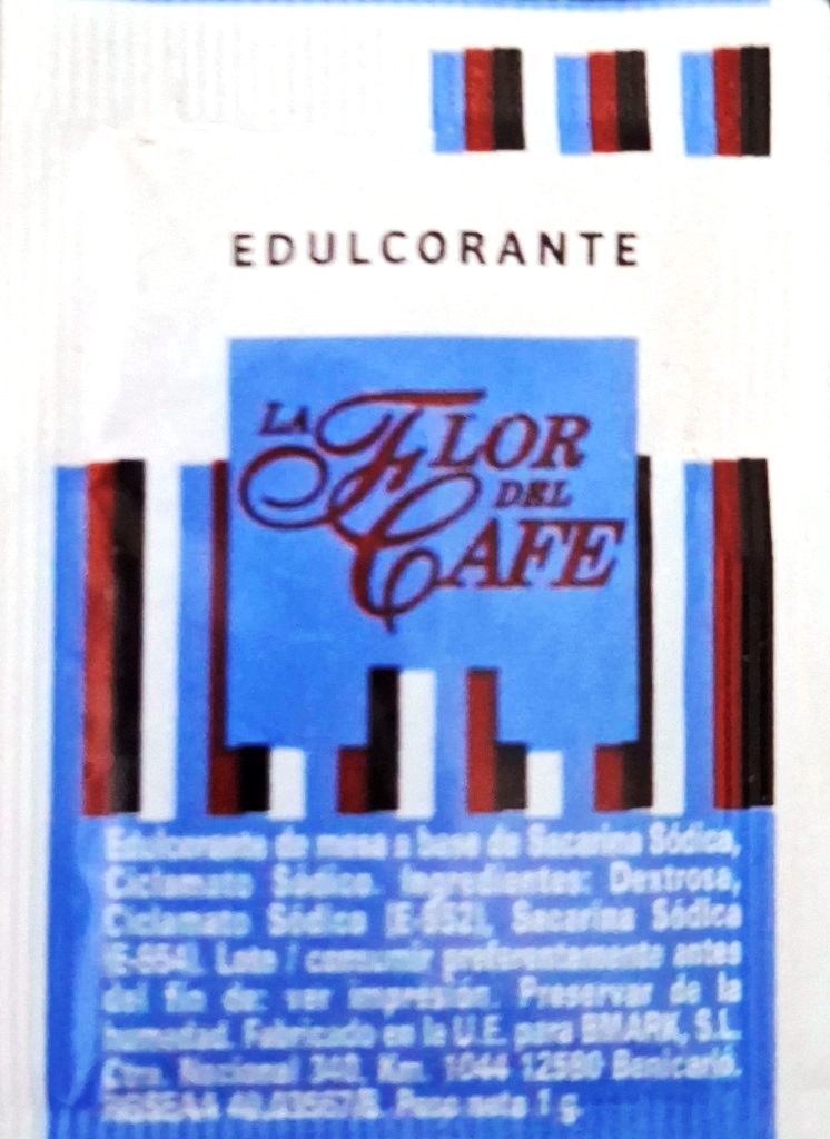 Sobres de edulcorantes de España de la marca de café LA FLOR DEL CAFÉ. Sobres de edulcorantes de España de la marca de café LA FLOR DEL CAFÉ.