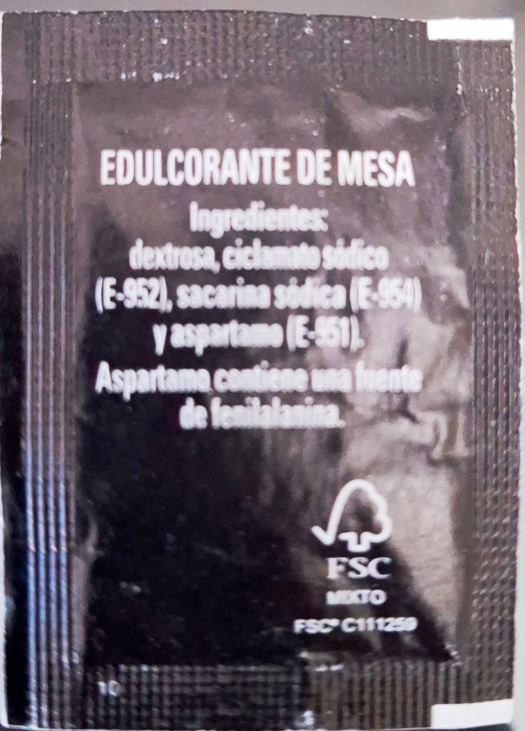 Sobres de edulcorantes de España de la marca de café MEDALLA DE ORO. Sobres de edulcorantes de España de la marca de café MEDALLA DE ORO.