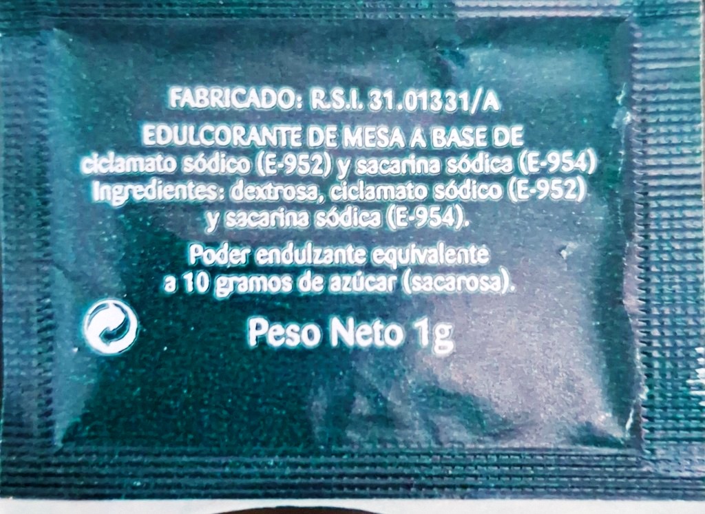 Sobres de edulcorantes de España de la marca de café MEDALLA DE ORO. Sobres de edulcorantes de España de la marca de café MEDALLA DE ORO.