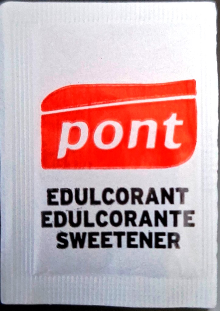 Sobres de edulcorantes de España de la marca de café PONT. Sobres de edulcorantes de España de la marca de café PONT.
